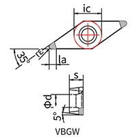 Токарные PCBN пластины типа VBGW